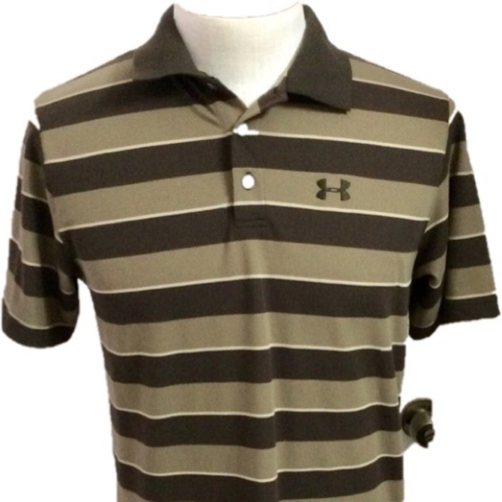 Men’s Under Armour Brown Striped Heat Gear Shirt